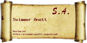 Svimmer Anett névjegykártya